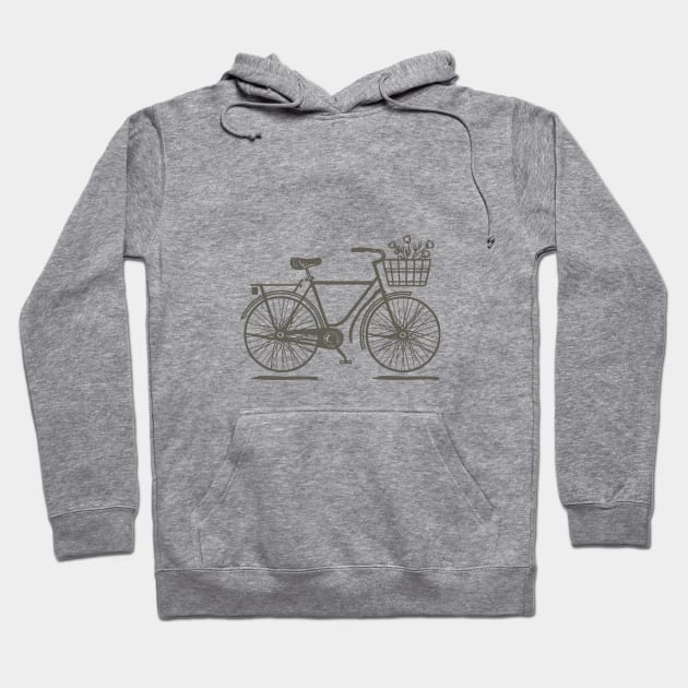 Line art of a classic bicycle Hoodie by design/you/love